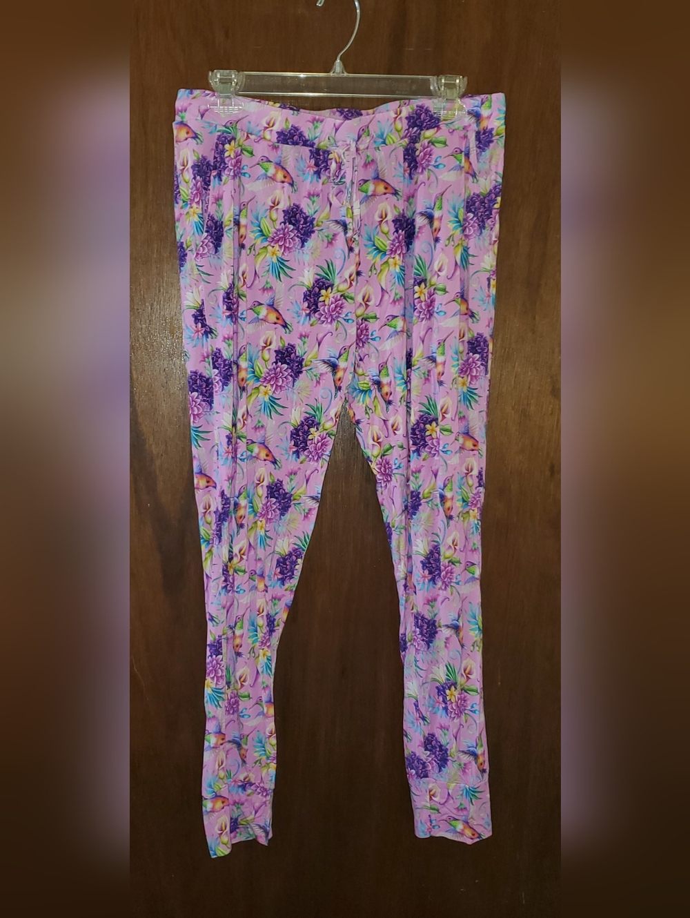 Little Bum Bums Bamboo Joggers Pants Sz Large Floral Hummingbirds